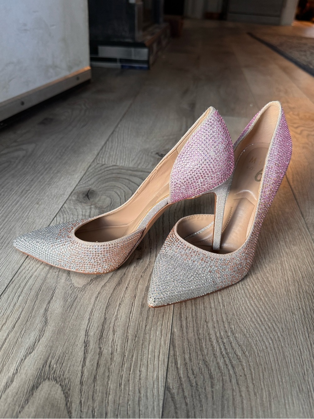 Mix No. 6 Sparkle Ombre Pointed-Toe Stiletto Pumps - Pink and Silver